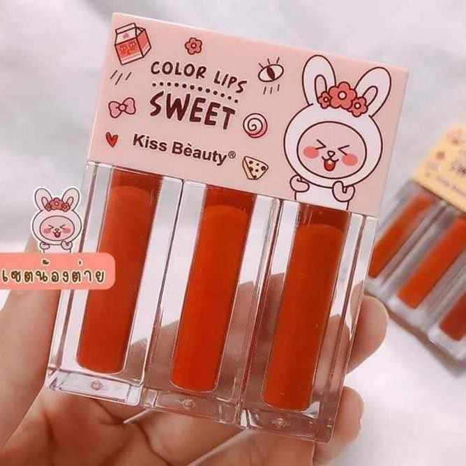 [COD] PROMO BULAN INI!!! lipcream kiss beauty sweet color lips 3in1