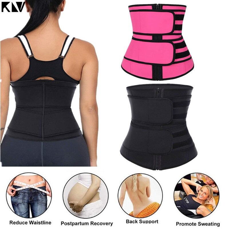 Zipper Waist Shaper Korset Melahirkan Resleting Double Strap Pelangsing Waist Trainer Stagen 2 Strap BH