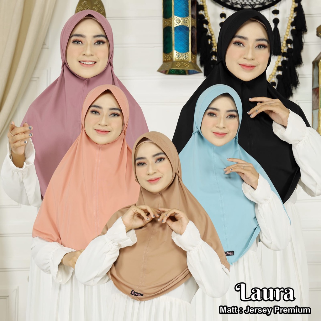 TALI KEPANG BERGO INSTAN TALI KEPANG LAURA  BAHAN JERSEY PREMIUM SAFA HIJAB