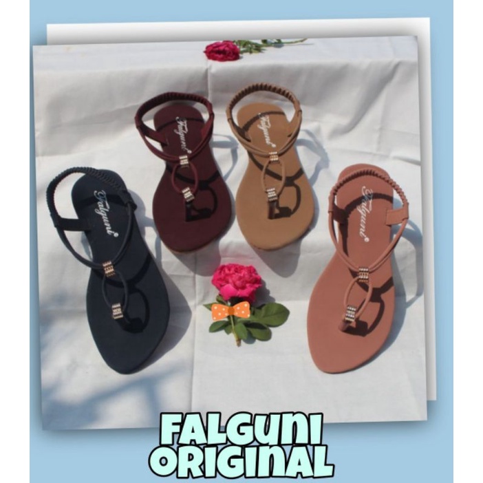 Sandal Wanita Teplek Falguni Originals Remaja kekinian/Sendal Selop Slip tali karet nyaman