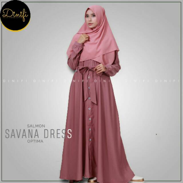 SAVANA DRESS BY DINIFI / SALMON /GAMIS POLOS / DRESS SIMPLE