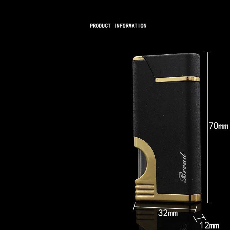 Broad Korek api Gas single Jet lighter/ 1 api biru slim portable dengan jendela gas