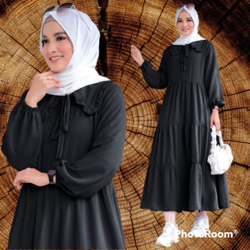 MIDI DRESS  Baju wanita terbaru bahan Cringcle Air flow all size