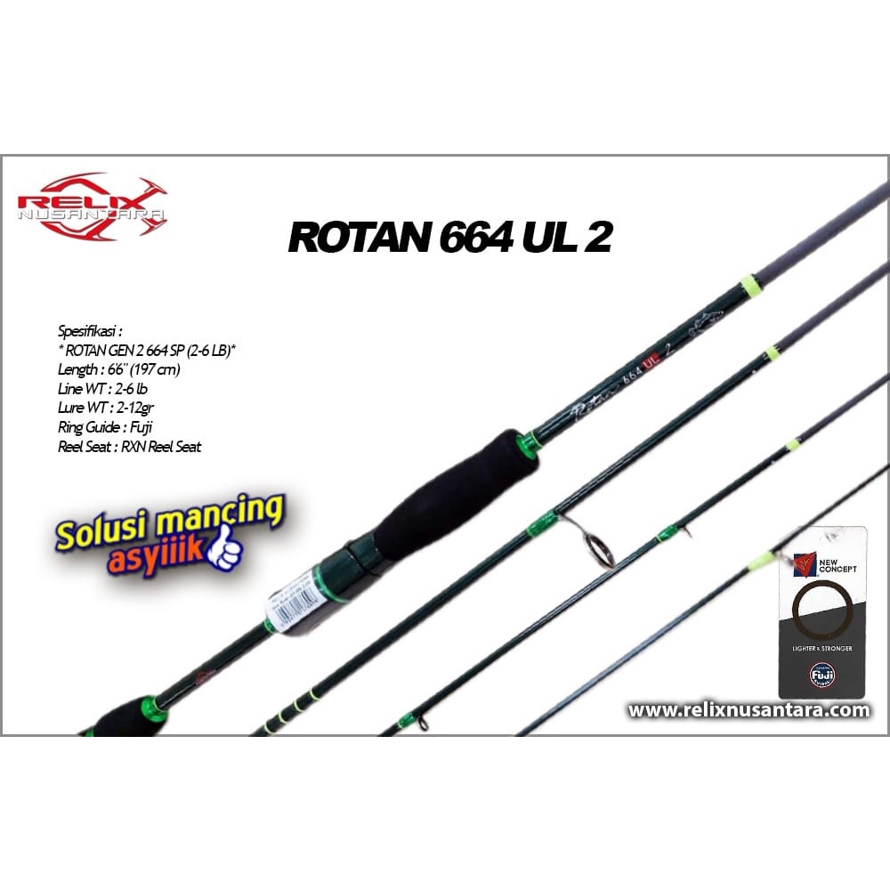 Rod RELIX NUSANTARA ROTAN GEN2 / 664SP (197cm / Line Test 2-6lbs)