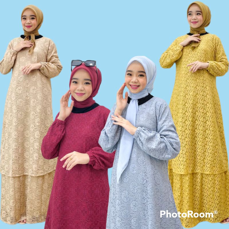 GAMIS MALAYSIA BURKAT IMPORT KOREA || GAMIS BROKAT