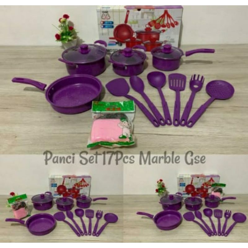 Panci Set 17pc Marble GSE