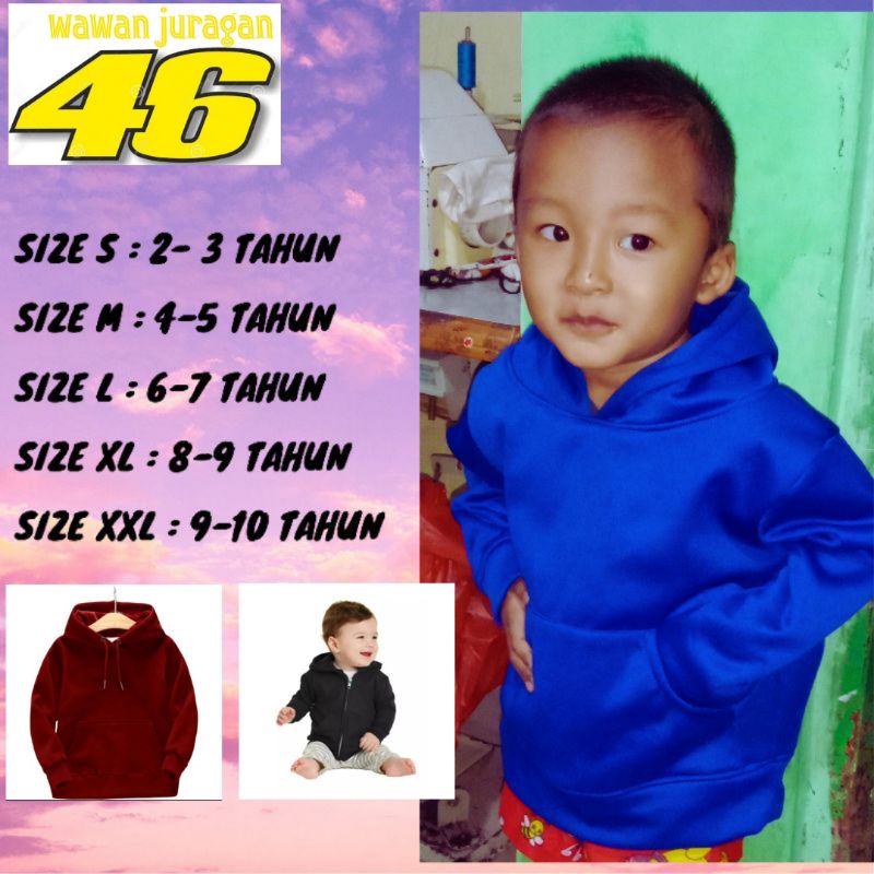 sweater hoodie, jaket anak , sweater anak umur 2 - 5 Tahun