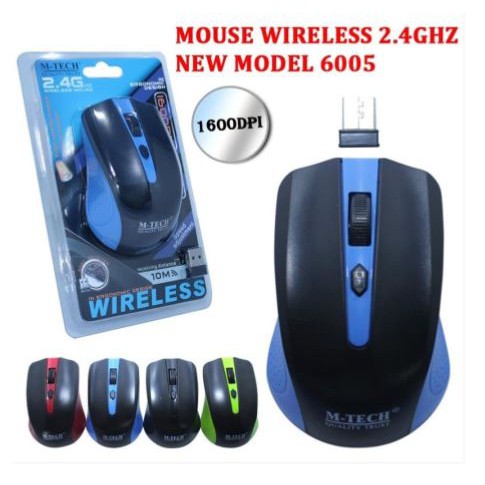 Mouse wireless m-tech 2.4ghz 1600dpi optical sy-6005 - Mice nirkabel mtech optic sy6005