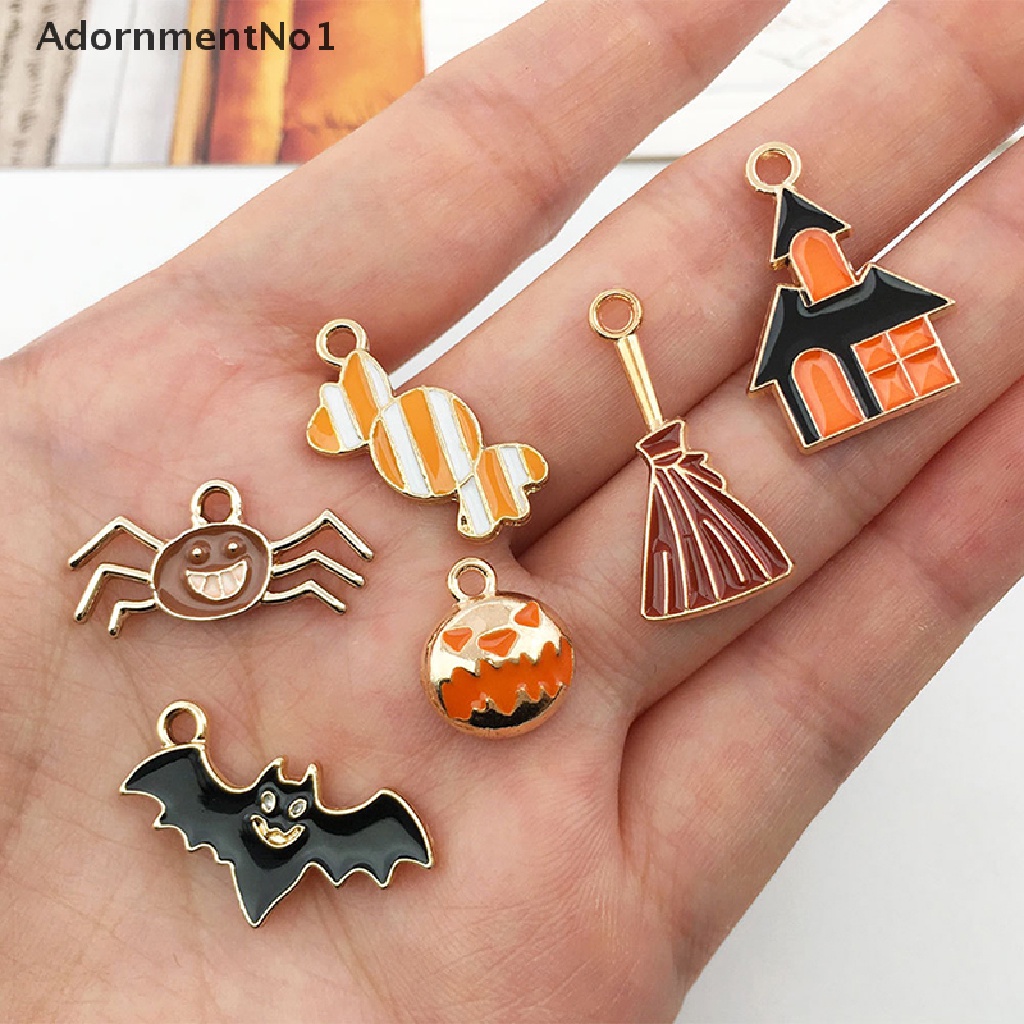 (AdornmentNo1) 21pcs / Set Liontin Bentuk Labu / Hantu / Permen Halloween Untuk Aksesoris DIY Charms