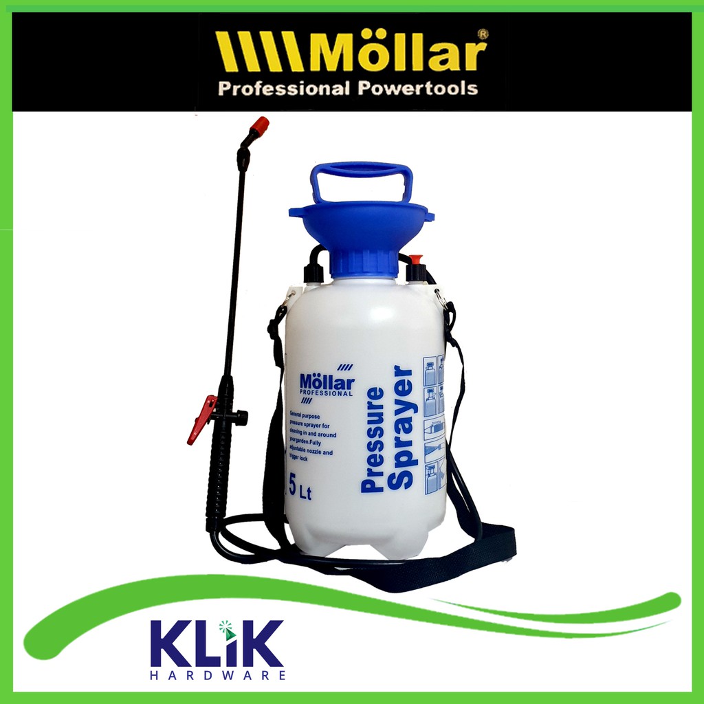 Mollar Pressure Sprayer 5 Liter Botol Alat Semprot Hama Tanaman Manual Disinfektan