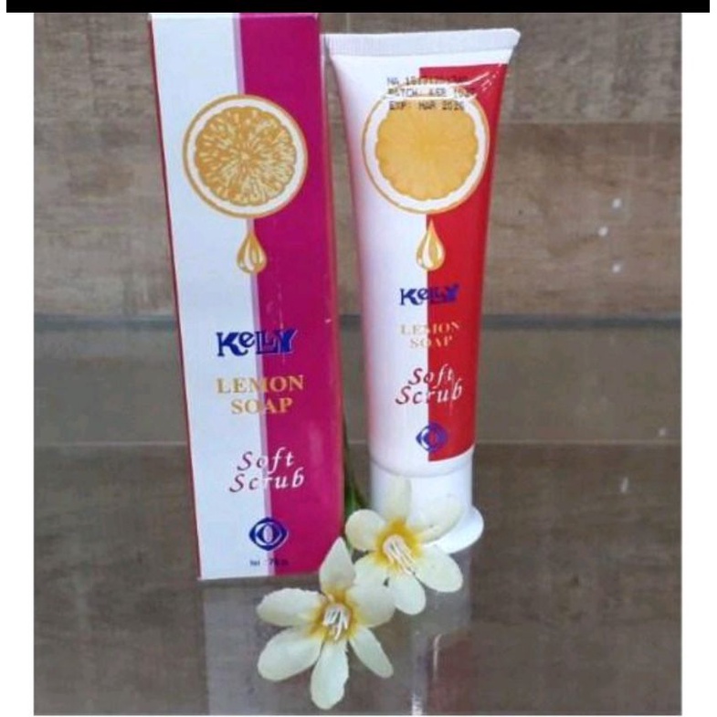kelly lemon scrub / sabun muka scrub (pink) 100%original