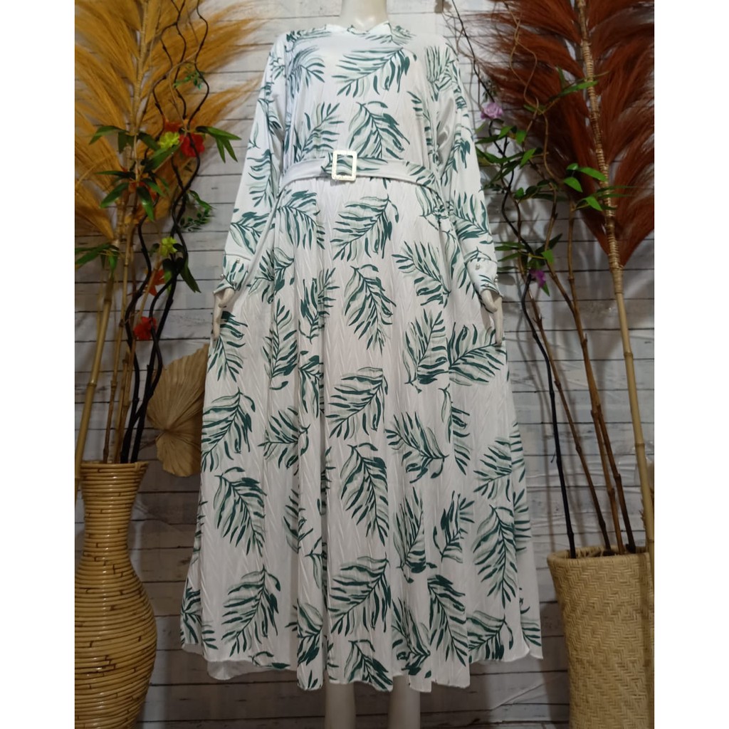 gamis daun jumbo / gamis terbaru