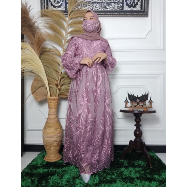 (REALPICT) Gamis Mayang Sari / Gamis pesta / Gamis modern