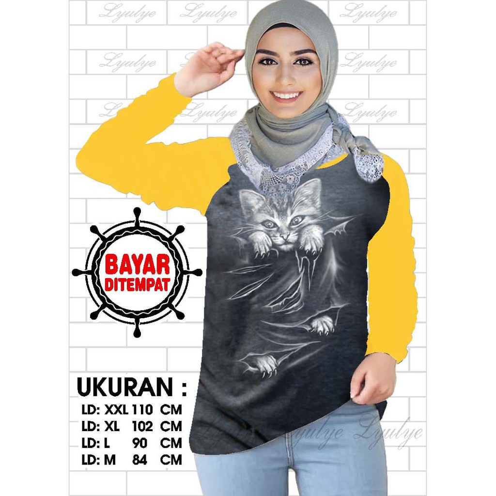 Kaos Raglan (K.SOBEK)/Kaos Wanita Lengan Panjang/ Kaos Wanita/ Kaos Cewek/ Kaos Oblong/Misty