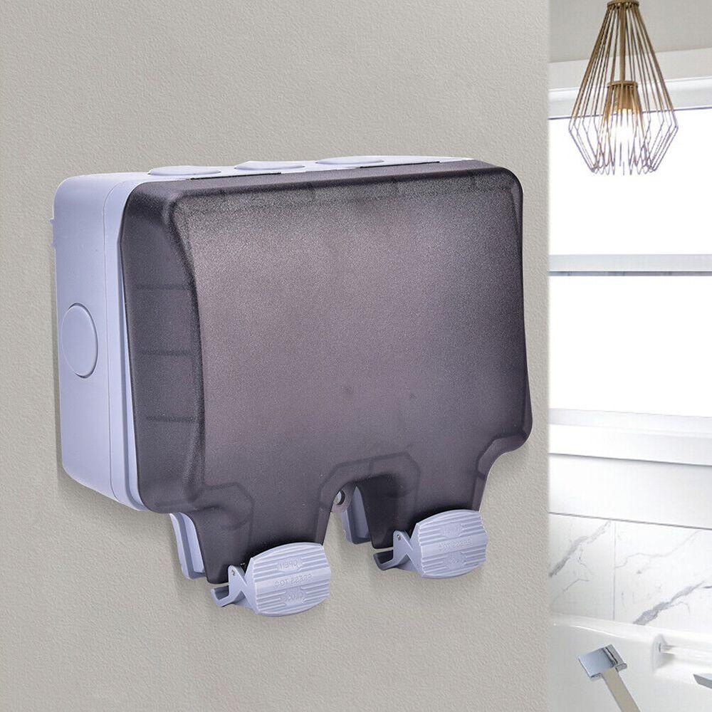 POPULAR Stop Kontak Double Switched UK Colokan IP66 13A 2gang Power Socket