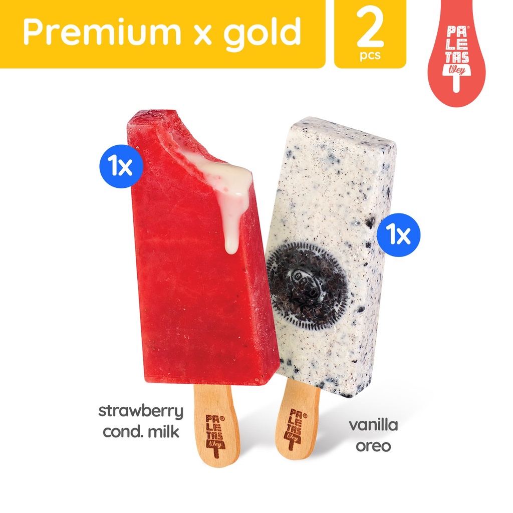 

Es Krim Paletas Wey 1 Pcs Vanilla Oreo & 1 Pcs Strawberry Cond. Milk
