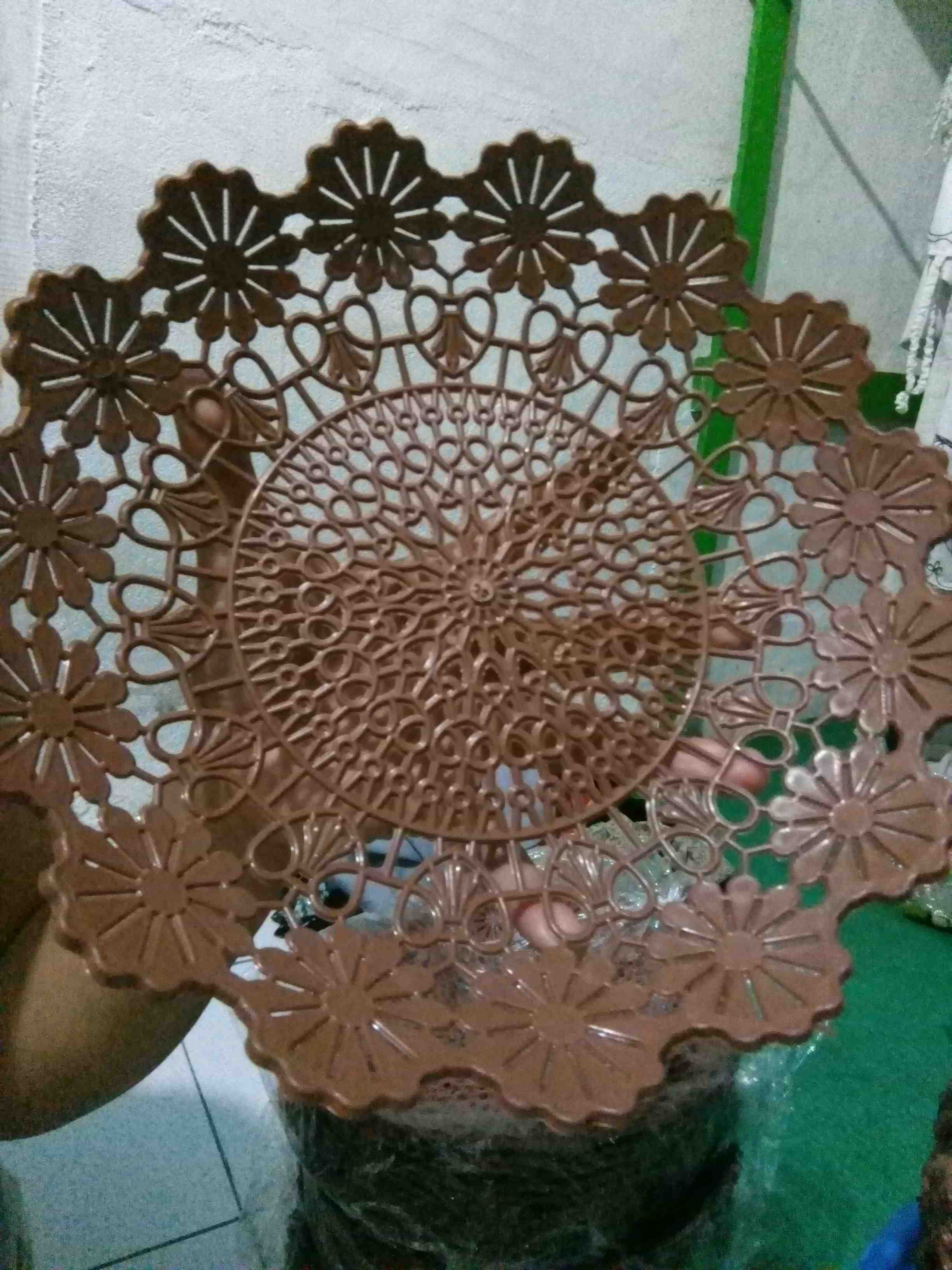 Piring Anyaman Plastik / Piring Rotan / Piring Motif Bunga Lavender