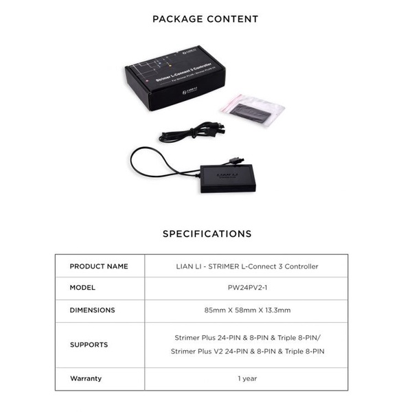 LIAN LI PW24PV2-1 STRIMER L-Connect 3 Controller