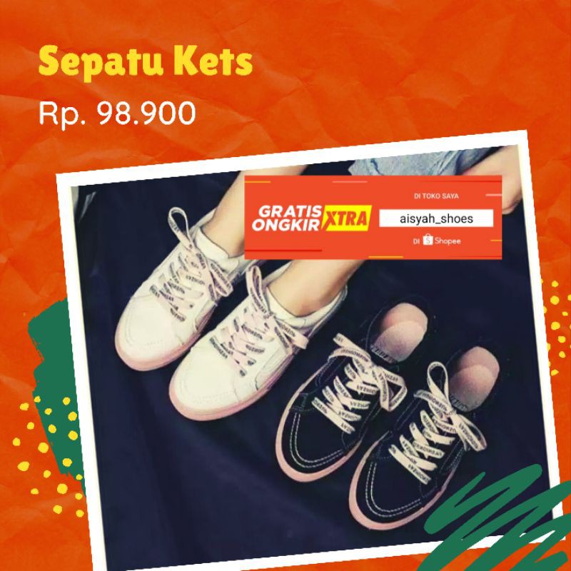 SEPATU KETS KT02, SEPATU CEWE, SEPATU SANTAI, SEPATU OLAHRAGA, SEPATU YAMAN