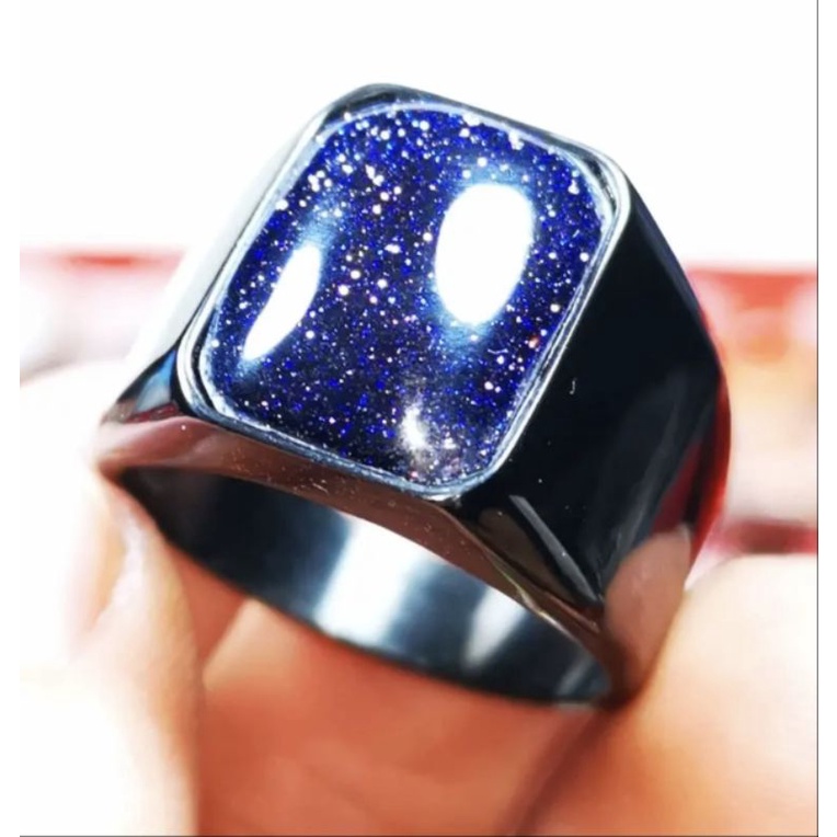 Cod Batu Akik Pasir Intan Biru Octagon High Quality