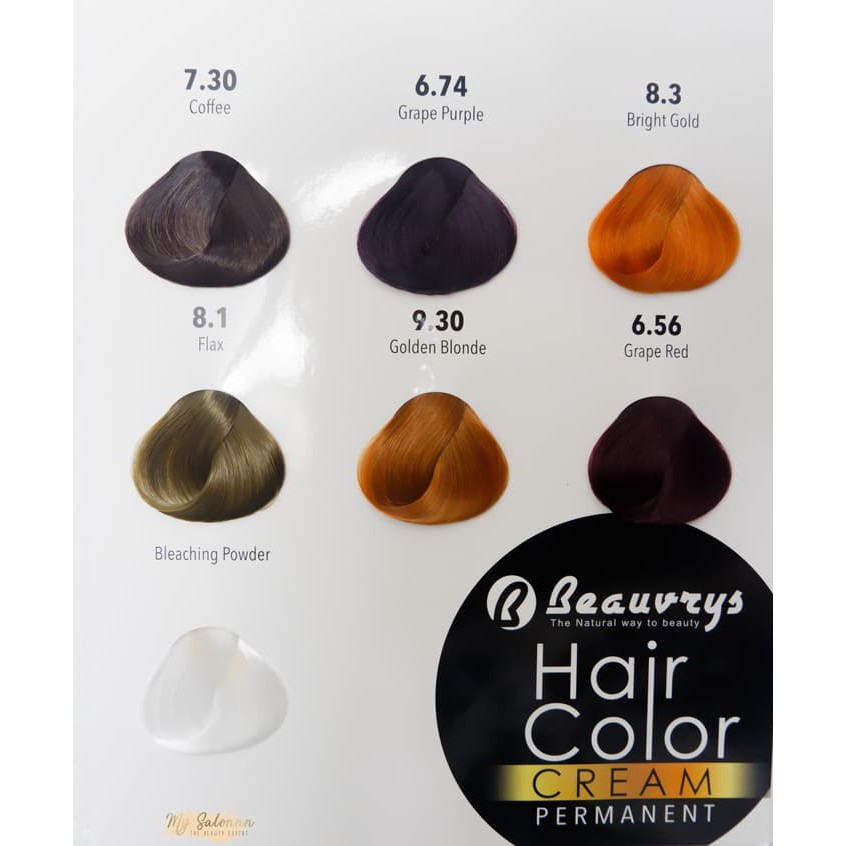 Beauvrys Hair Color Cream (Choose Color) - Hair Color/Cat Rambut