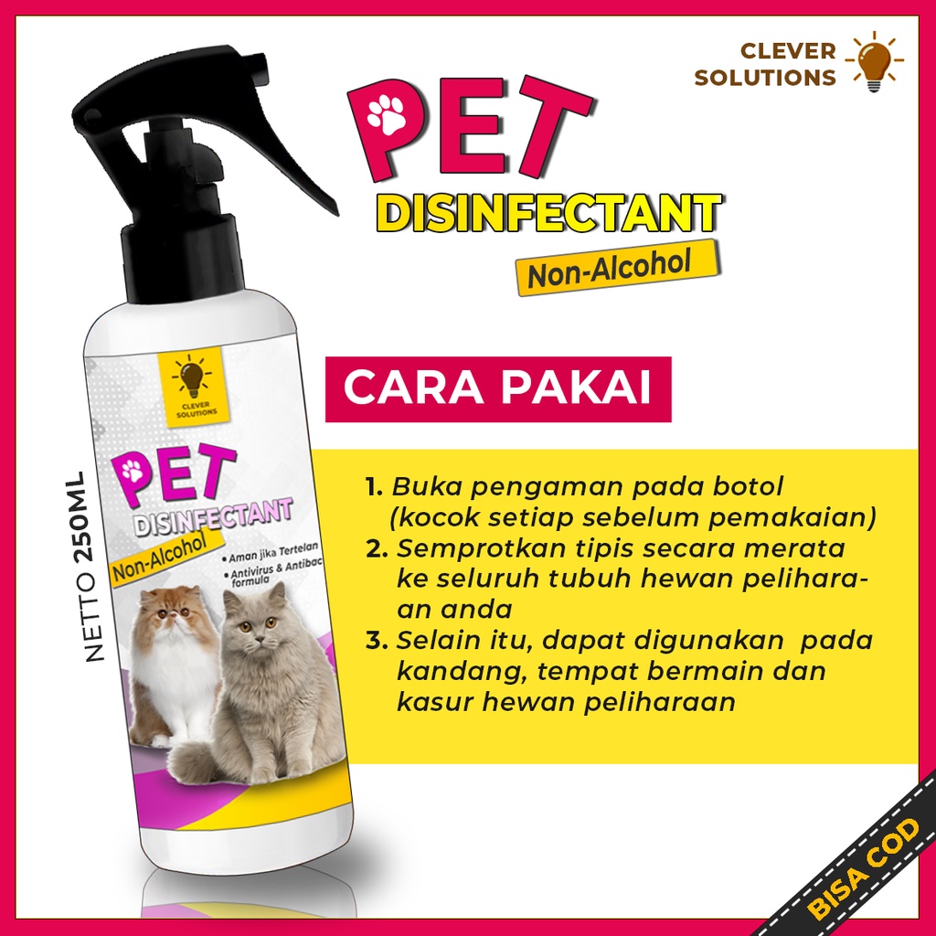 Disinfektan Kucing Anabul PET DISINFECTANT Free Alcohol Anti Virus Bakteri dan Kuman Aman Terjilat