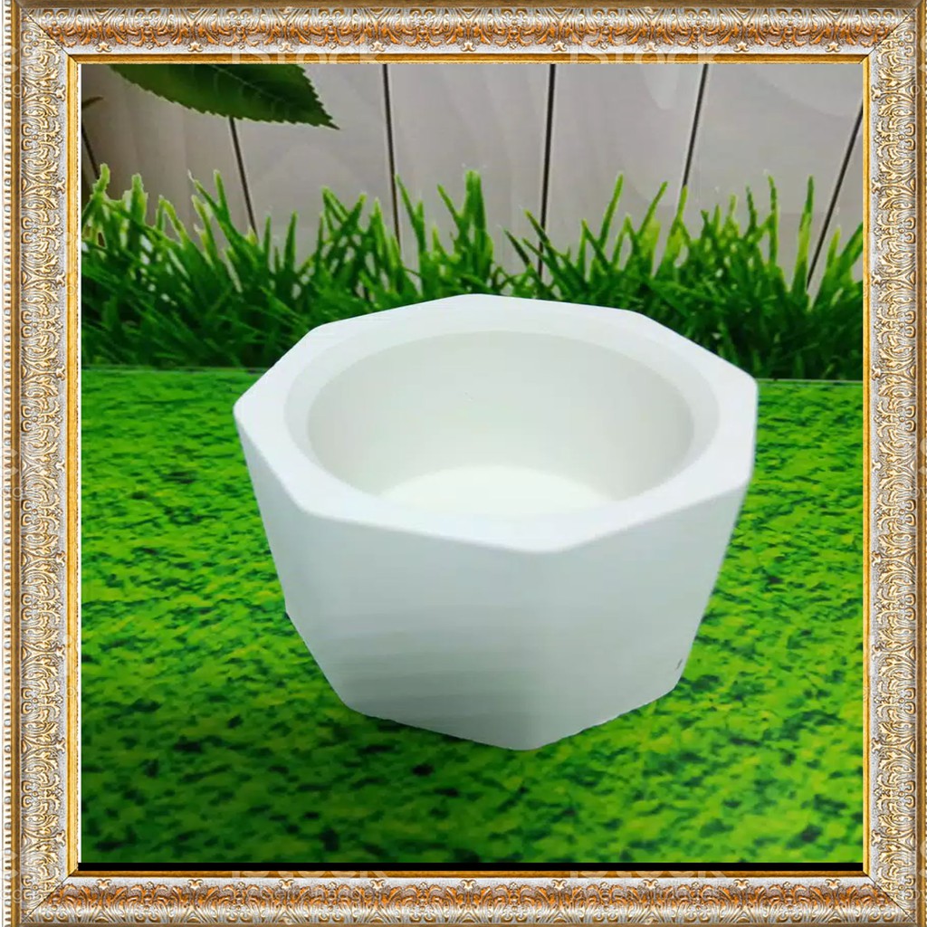 Pot Tanaman Bunga Mini Sukulen Kaktus Sekulen Bundar Minimalis Semen Beton