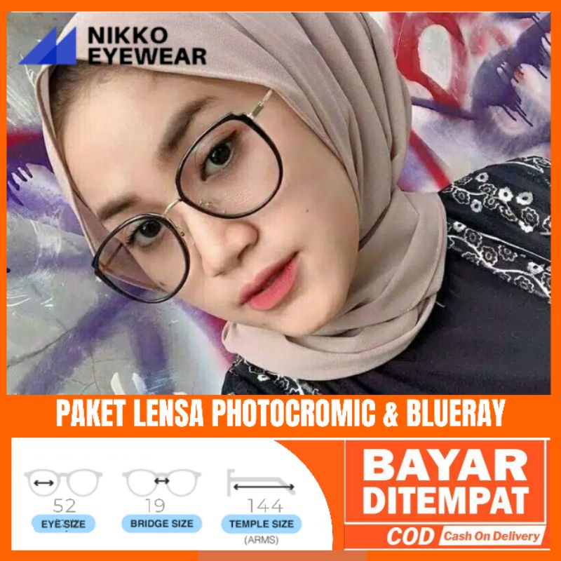 Paket Kacamata 32004 Lensa Antiradiasi Photochromic Blueray