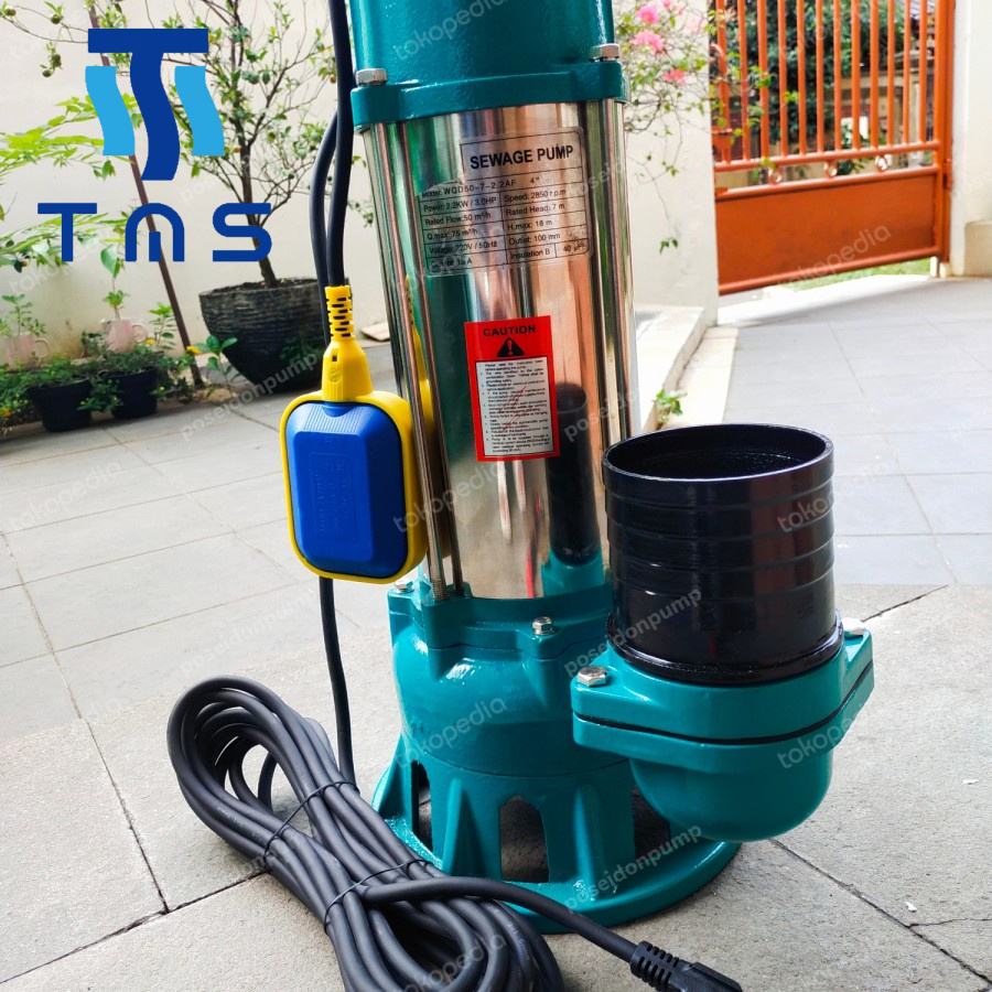 MAXPUMP WQD50-7-2.2AF MESIN POMPA AIR SEWAGE PUMP POMPA CELUP AIR KOTOR OTOMATIS 4INCH 2200WATT 3HP POMPA AIR AUTO