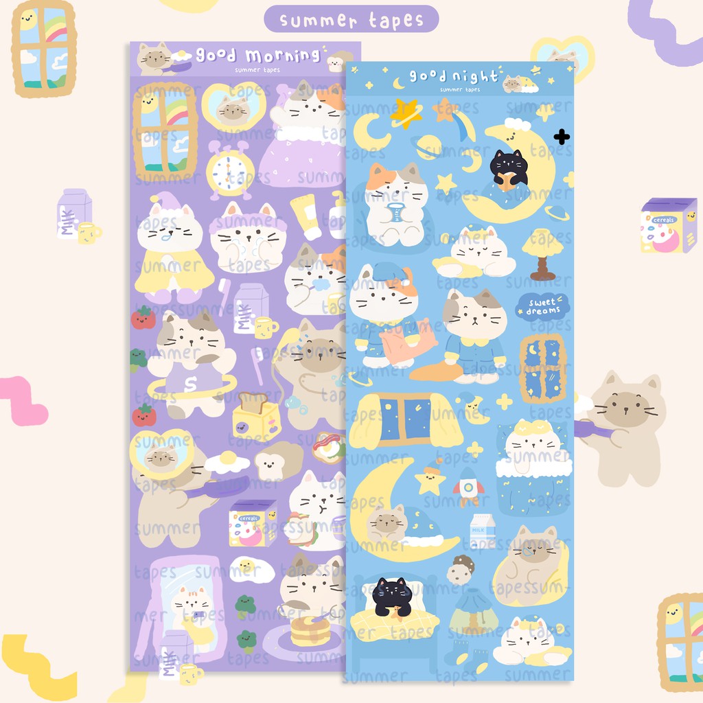 

summer tapes - good morning and night seal sticker
