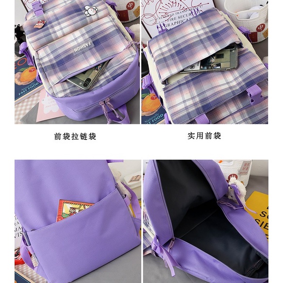 Tas Ransel Korea Anti Air Tas Murah Backpack Wanita Tas Ransel Sekolah Wanita Tas Ransel import 5 in 1 TF7838 BQ3140 GT1837 EL6590