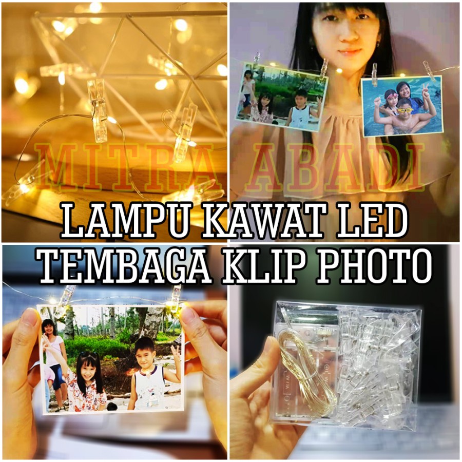 Lampu Natal Kawat Tembaga LED KLIP FOTO / PHOTO