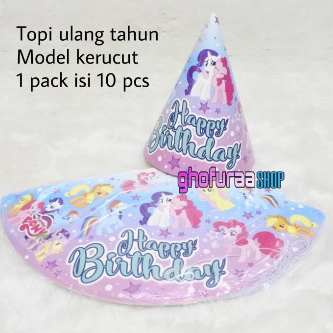 Best Product Topi Ulang Tahun - Topi Little Pony Topi Pesta Kuda Poni Kerucut - Paling Diminati