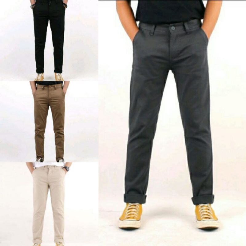 Celana Chino Panjang Pria Slimfit Stretch - Celana Panjang Pria Melar