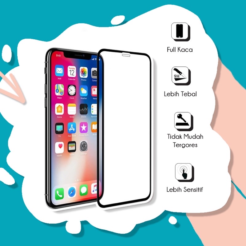 9D Tempered Glass Full Screen iPhone 6 6+ 6s 6s+ / iPhone 7 7+ 8 8+ / iPhone X XR XS Max / iPhone 12 Mini 12 Pro Max / iPhone 13 Mini 13 Pro Max/ iPhone 14 Plus Pro Max