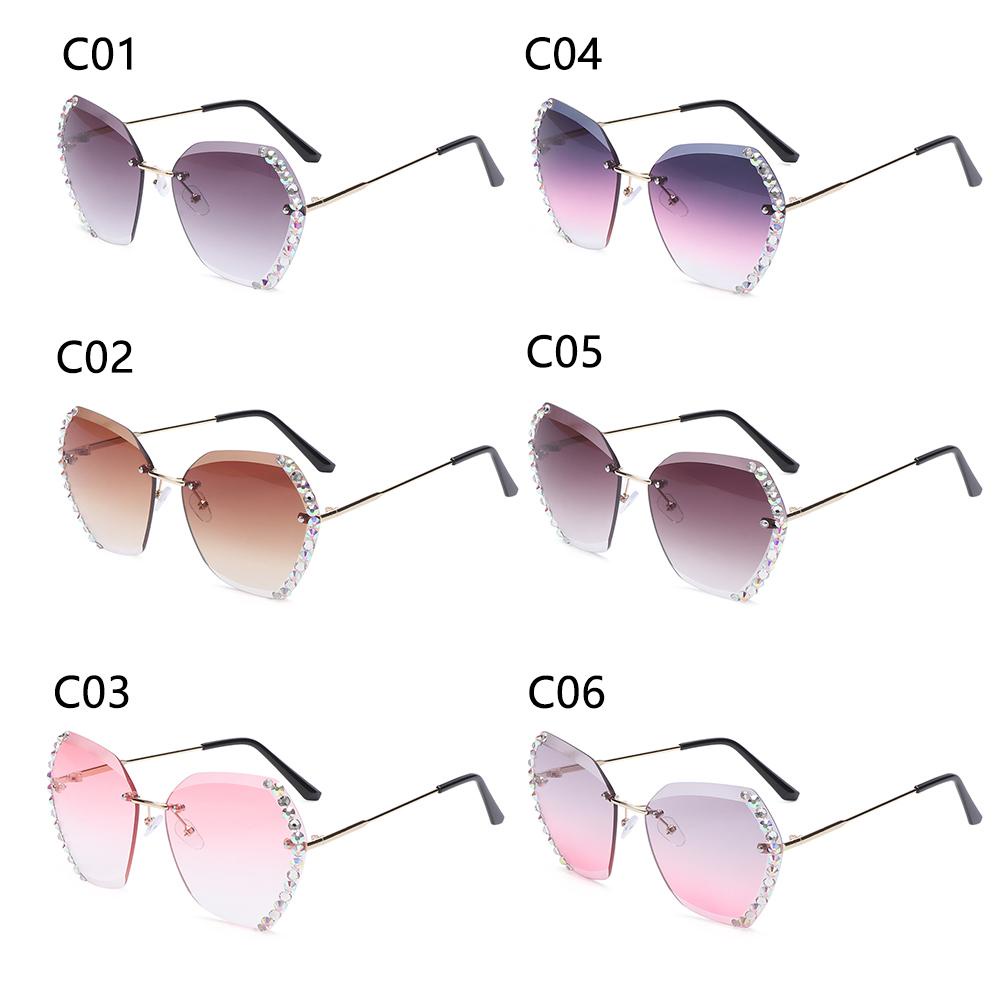 R-flower Rimless Sunglasses Musim Panas UV400 Shades Sun Glasses