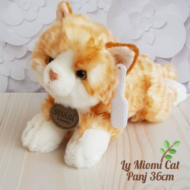 BONEKA KUCING LAYING MIOMI CAT 10&quot; WARNA GOLD COKLAT