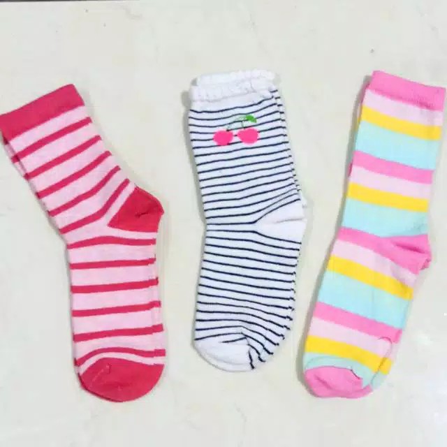 KAOS KAKI ANAK TK PEREMPUAN MOTIF LUCU KARAKTER KARTUN BAHAN KATUN HALUS