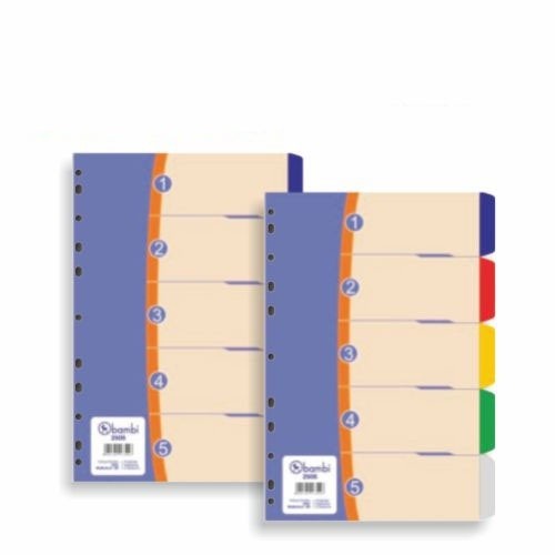 

Trendi Bambi Divider Plastik A4 5 Warna 2605 Pembatas Binder Plastik A4 Diskon
