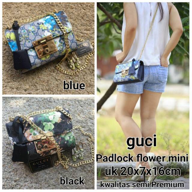 Tas Gucci Padlock Flower Mini