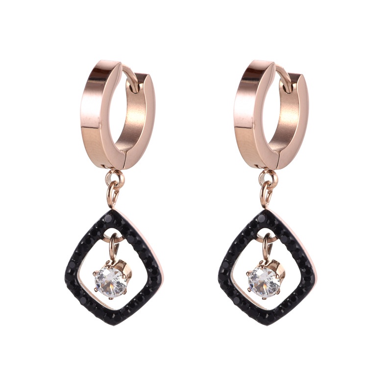 Anting hoop zircon dancing titanium anti karat