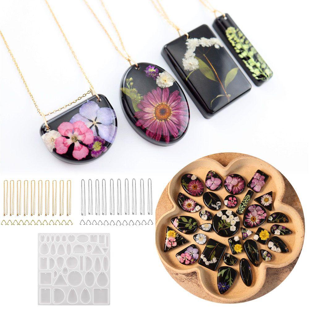 R-flower Kalung Cetakan Kerajinan Tangan Gantungan Kunci Golden Silver Holder Aksesoris Silicone Mold