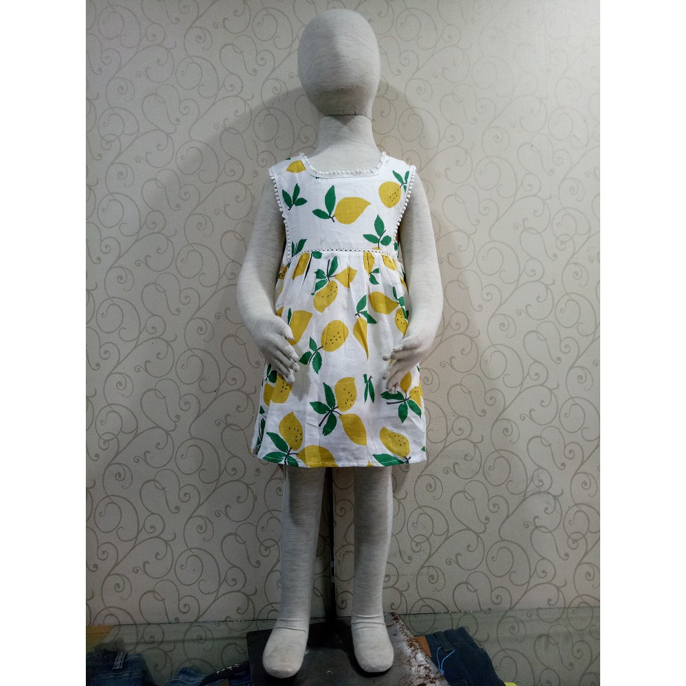 Dress anak perempuan size 2-4 tahun warna kuning