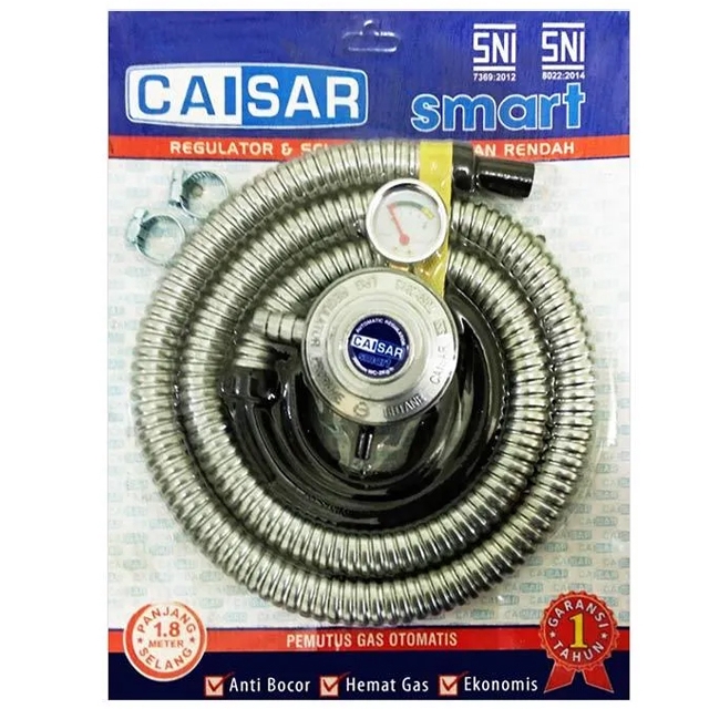 Caisar Selang Gas Dengan Regulator Meter Flexi Anti Bocor