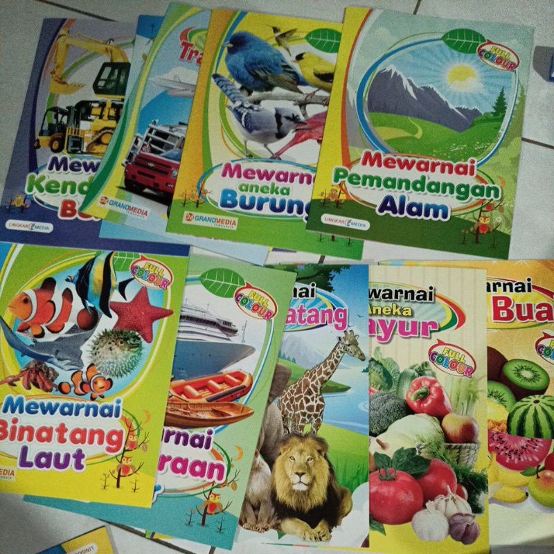 

buku mewarnai coloring book full colour aktivitas anak paud TK