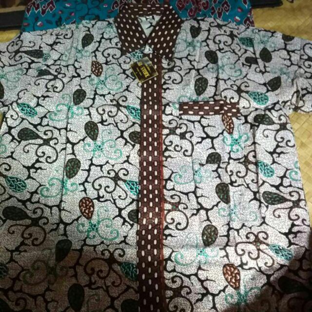 Bswart Batik Hrb026 Kenongo Hem Pendek Padi Pekalongan M L Xl Batik Pria Murah Modern Grosir Batik