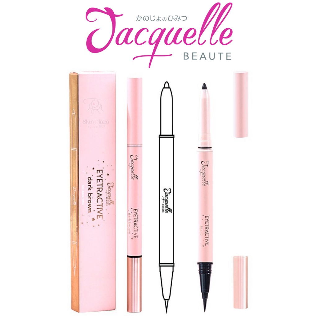 Jacquelle Eyetractive Multitasking (Double-Tip Eyeliner Pen) Brush Waterproof BPOM