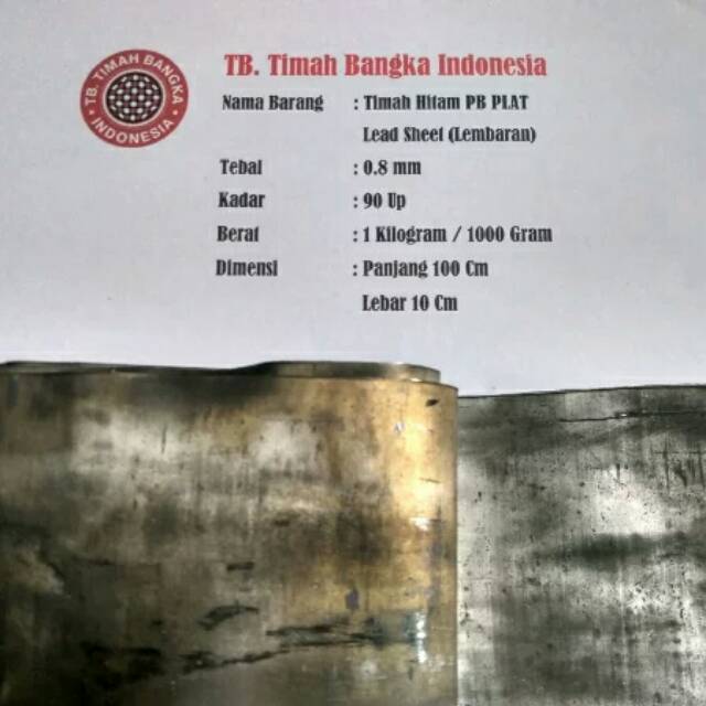Timah Hitam Pb Plat Berat 1000 Gram
