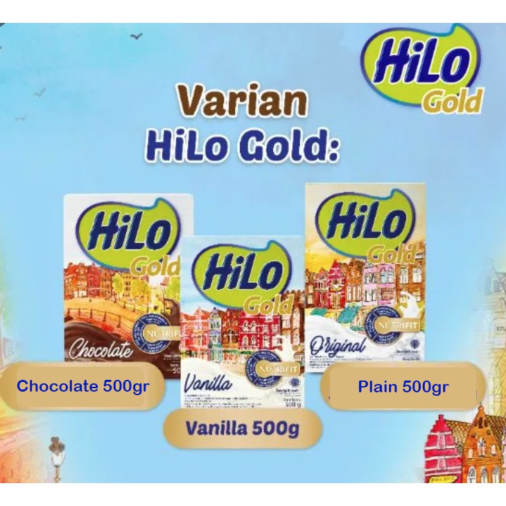 

Susu Bubuk Hilo Gold Susu Formula [500 g] - Tawar / Vanilla / Coklat