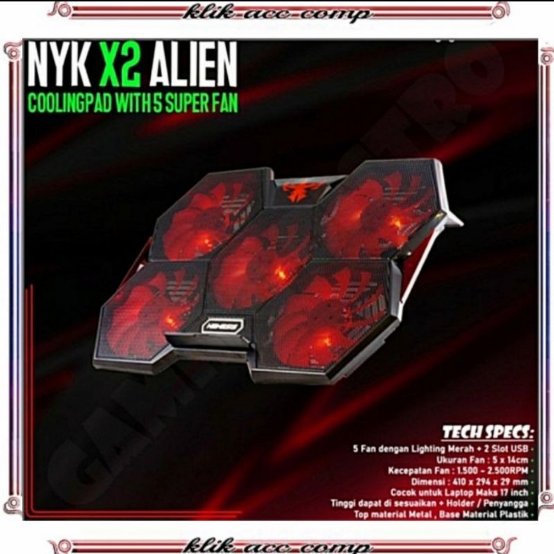 Fan Cooler NYK Nemesis Alien X-2 / NYK X-2 ALIEN Nemesis Cooling Pad Gaming